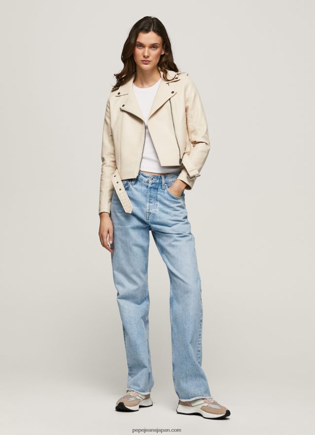 Pepe Jeans エパールショルダーのバイカージャケット 女性 オフレース BRPP82115