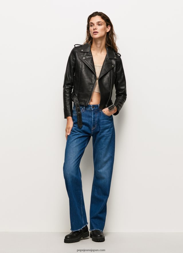 Pepe Jeans エパールショルダーのバイカージャケット 女性 黒 BRPP82116