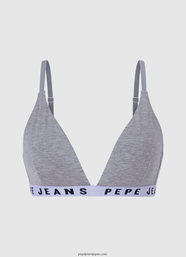 Pepe Jeans 綿三角ブラジャー 女性 灰色のマール BRPP82566