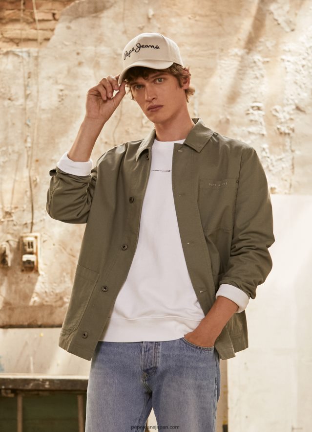 Pepe Jeans キャンバス ユーティリティ ジャケット 男性 鋳造 BRPP82834