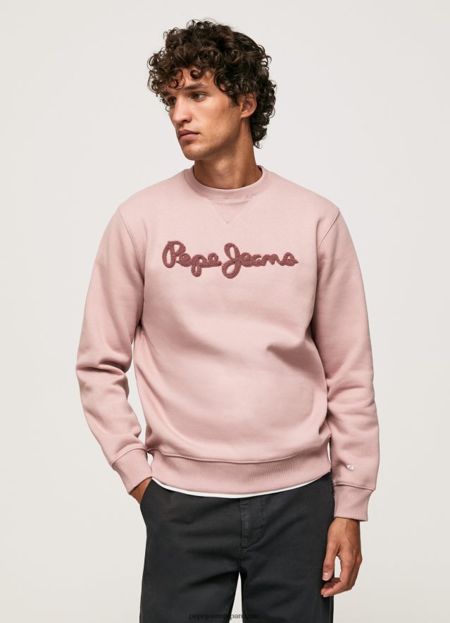 Pepe Jeans エンブロイダリー コットン ジャンパー 男性 ブリーチピンク BRPP82882