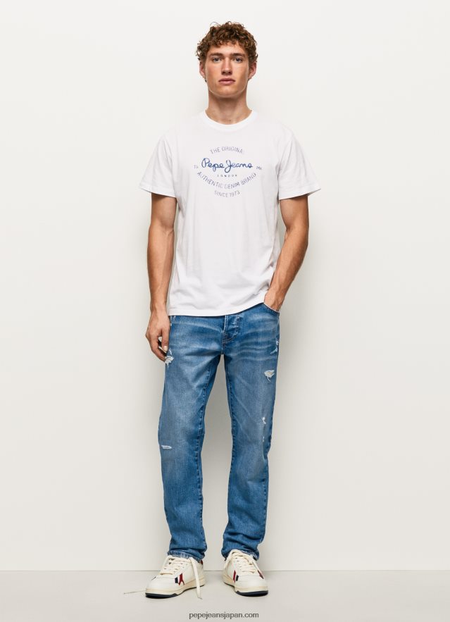 Pepe Jeans Easton ドロップライズ リラックスフィット ジーンズ 男性 デニム BRPP82819