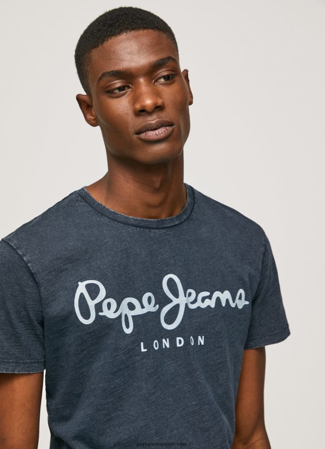 Pepe Jeans Essentialenim n プリント ロゴ Tシャツ 男性 インジゴ BRPP821015