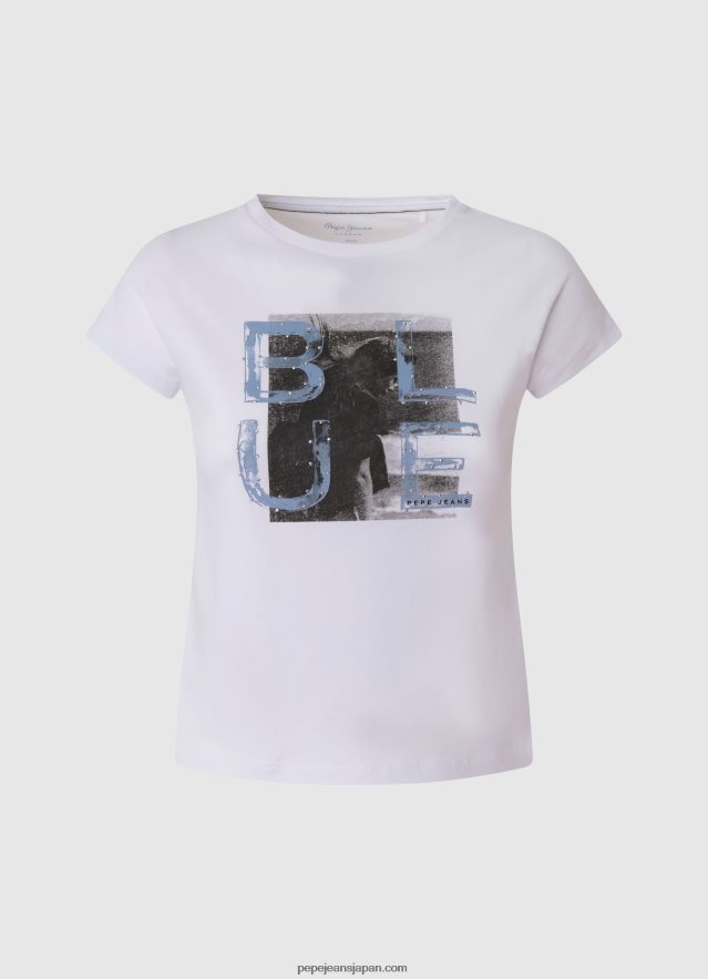 Pepe Jeans モノクロプリント Tシャツ 女の子 白 BRPP821453