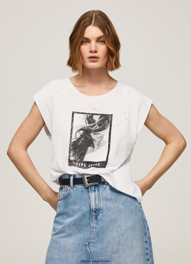 Pepe Jeans フォトプリントTシャツ 女性 白 BRPP82387