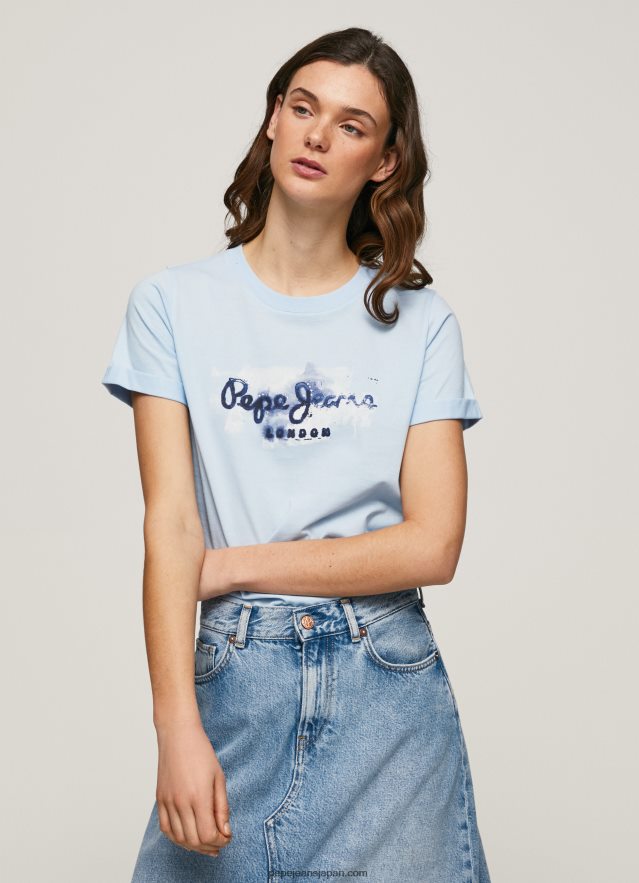 Pepe Jeans グラデーションロゴ コットンTシャツ 女性 ベイ BRPP82422