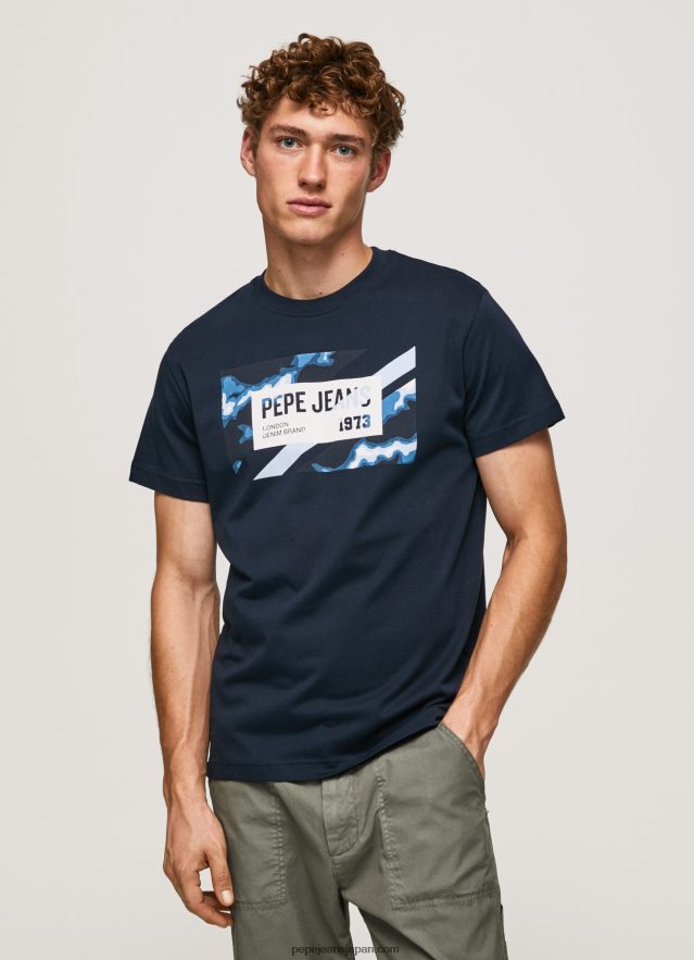 Pepe Jeans フラッグプリント コットンTシャツ 男性 ダルウィッチ BRPP82956